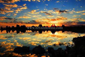 Southshore sunrise reflection Mono Lake Eastern Sierra Nevada California