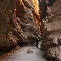 Photographer Brian Munoz hiking through the lower Slot Anza Borrego Desert State Park CA